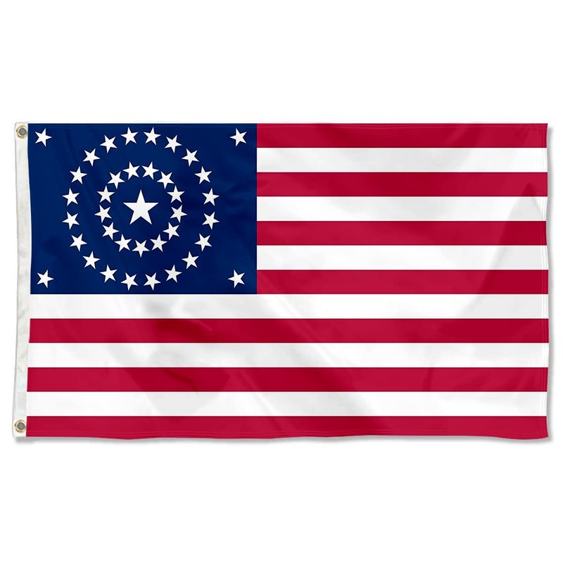 Fyon US 38 Star Flag Concentric Circles Flag Indoor and
