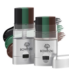 Bowitzki 2 pcs camo face paint stick,Waterproof Sweat-Proof 3 Colors Camouflage face body paint stick for Outdoor Hunting, Airsoft,Survival Gear,Military,Paintball