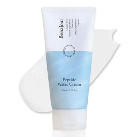 Crema hidratante natural de péptido para pieles grasas y sensibles (tipo de piel grasa de bomba de agua), mejor humectante facial, antienvejecimiento, anti arrugas, brillo 3.38 fl. oz