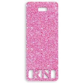 Extended RN Badge Buddy Vertical Cute Registered Nurse Badge Buddy Colorful and Glitter Acrylic RN Card Perfect Size for Extended Nursing ID (Pink Glitter)