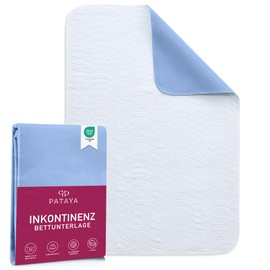 Pataya Incontinence Pad Washable 50 x 90 cm - Waterproof Mattress Protector Mattress Topper Moisture Protection Bed Incontinence Pad Bed Pad (50 x 90 cm)