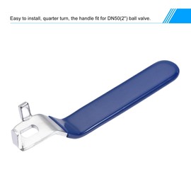 sourcing map Lever Handle Chrome Plated Iron Replacement Quarter Turner with Plastic Handle Blue for DN50 Ball Valve