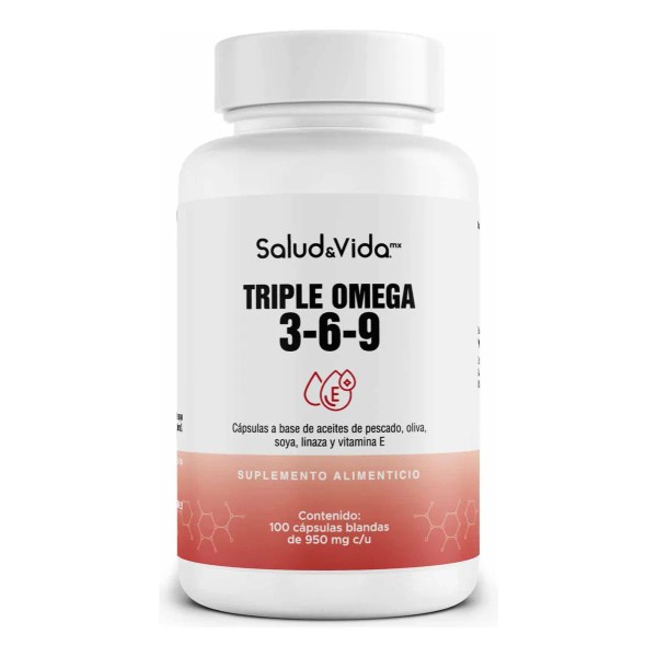 Triple Omega 3-6-9 con Aceites de Pescado, Oliva y Linaza