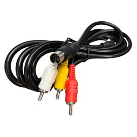 [Outlet Junction] 600082 Mini DIN9 Pin Cable (Thicker Cable) Composite Audio Video Cable, 3RCA Plug, 70.9 inches (180 cm)