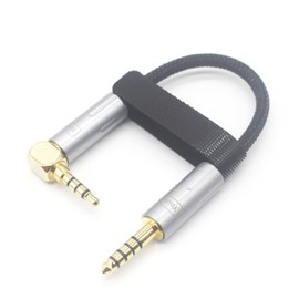 Youkamoo 4.4mm to 3.5mm Aux Audio Cable, 4.4mm to 3.5mm Balanced Male to Male Connector Headphone Adapters Cable 10cm, 3.5mm Balanced 4 Pole Right Angle Male
