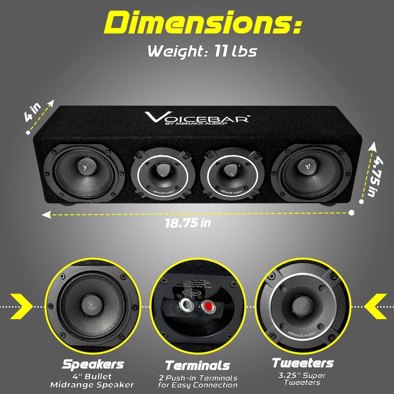 MENACE AUDIO VOICEBOX® - VOICEBAR High Output Slim Profile Midrange