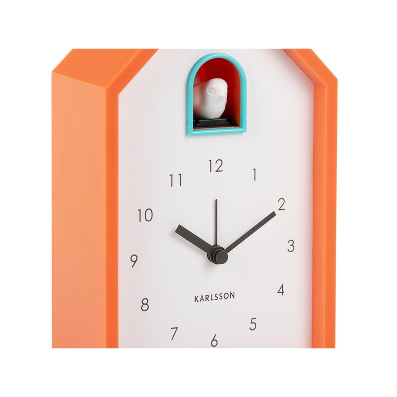 Karlsson Bright Orange Modern Cuckoo Alarm Clock