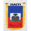 Haiti Fringed Rear-View Mirror Window Hanging Flag with Suction Cup