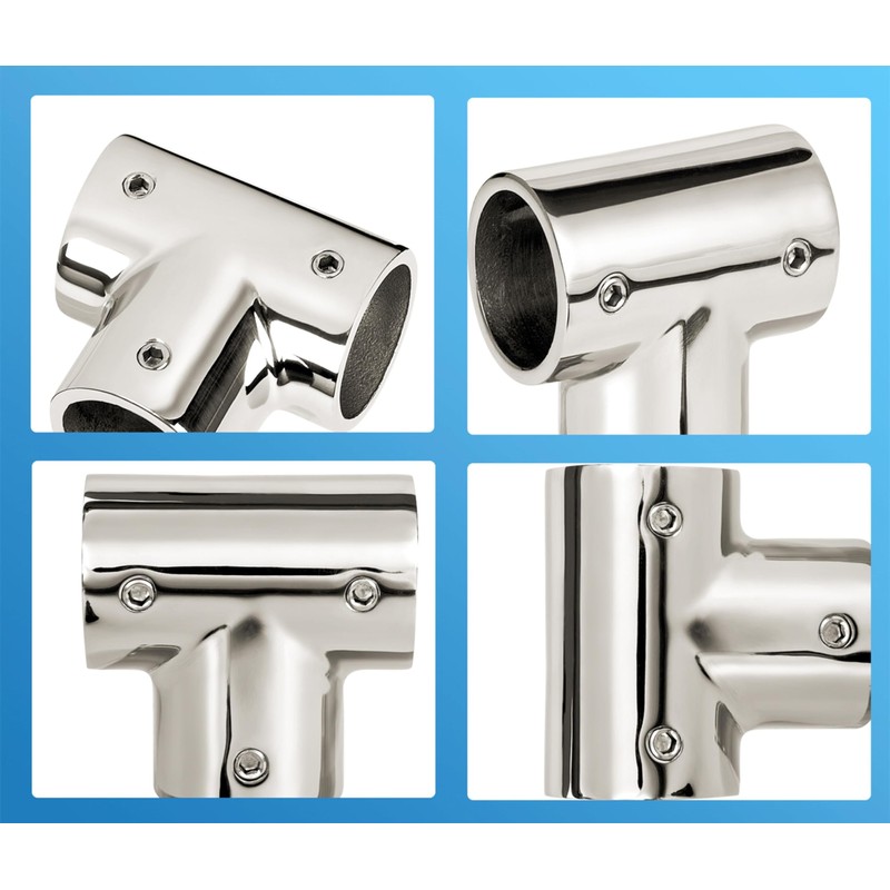 Marine316 Stainless Steel Boat Handrail 90 Degree T/Tee Fitting Hand