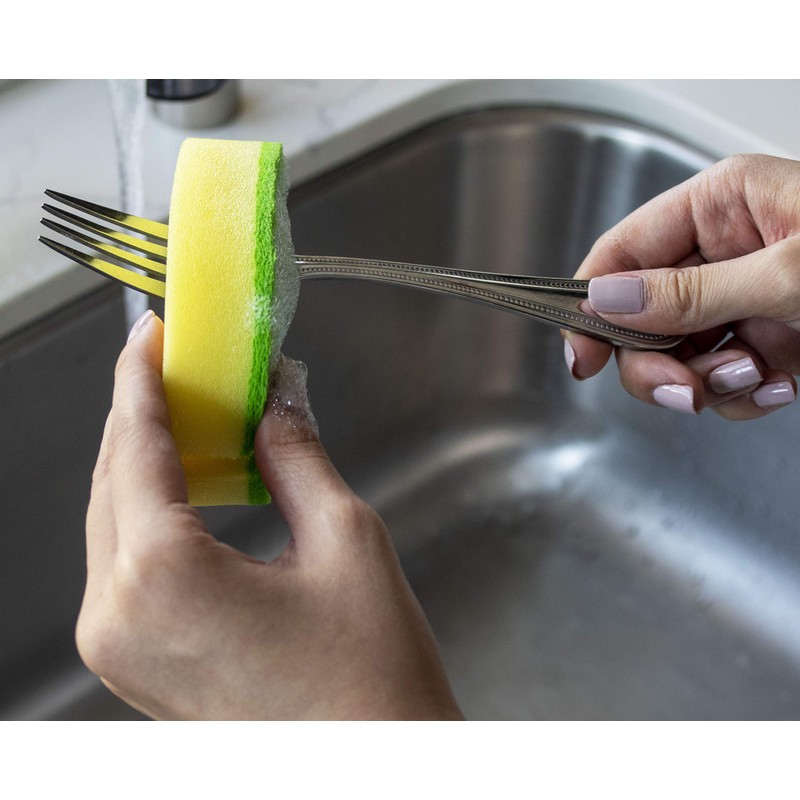 Evriholder Quick Dry Dishwashing Sponge, Versatile Slot to Clean Silverware,