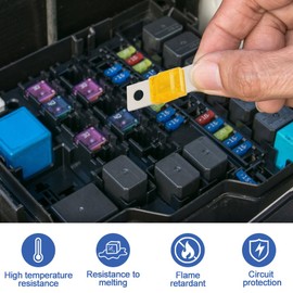 Udbrud Midi High Current Fuse, Pack of 14 Midi Fuses 30/40/50/60/70/80/100 Amp 32V Car Fuse Set Bolt-On Fuse for Cars, Trucks, Construction Vehicles, Buses, Caravans