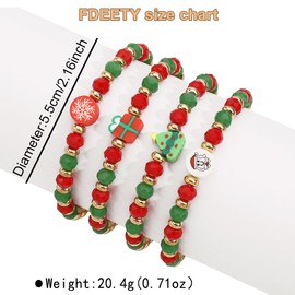 FDEETY Christmas Bracelet Set Christmas Decoration Set with Santa Claus Christmas Gifts Snowflake Christmas Tree Bracelet Holiday Bracelet for Children Adults Christmas Party, Plastic