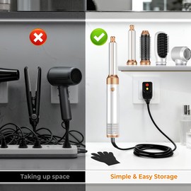 5 in ONE Blow Dryer Brush, Curling Wand Hair Styling Tools Set, Ionic Hot Air Hair Dryer, Massage Oval Hair Dryer, Left&Right Hair Curlers 100-120V