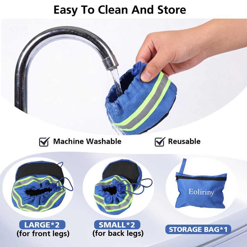 4PK Upgraded Step Ladder Safety Boots Floor Protectors with Reflective