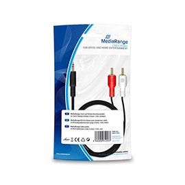 MediaRange MRCS164 Connection Cable 2 x RCA Phono Plugs – 3.5 mm 1 m Black