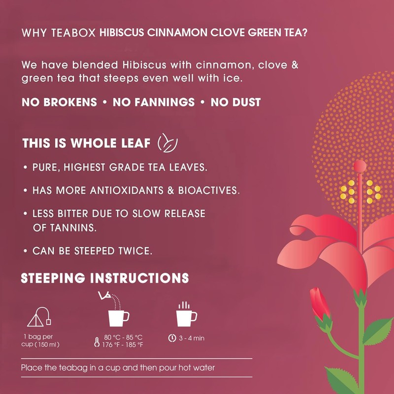Teabox Premium Darjeeling Green Tea With Dried Hibiscus | 100%