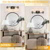 Spiglamm 3-Lights Black and Gold Bathroom Light Fixtures Over Mirror,