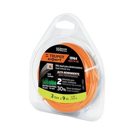 Truper Expert HDU-9-118, Rollo de Hilo Dual para desbrozadora 3 mm x 9 m