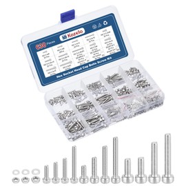 Kozelo 630pcs Socket Head Cap Screws Bolts Nuts Assortment Kit - [M2/M2.5/M3] 304 Stainless Steel Allen Socket Drive for 3D Printer