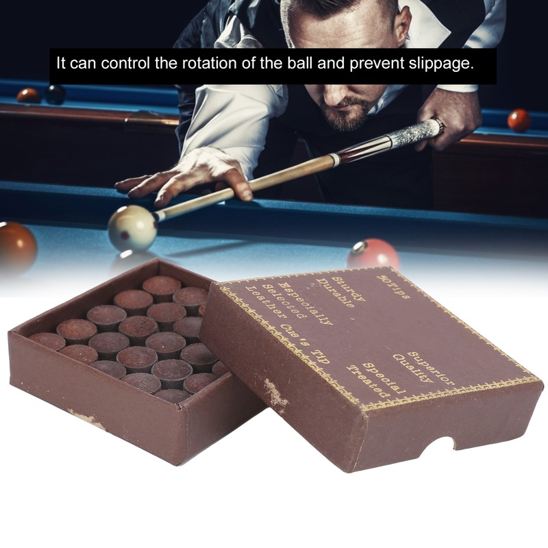 50pcs/box 10mm Cue Tips Kit Snooker Red Leather Cue Stick