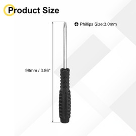 uxcell Mini Phillips Screwdriver 3.0mm 98mm Length Micro Precision Cross Head Screwdrivers with Non-Slip Handle for Watch Eyeglasses Cellphone Electronics Small Appliances Repair