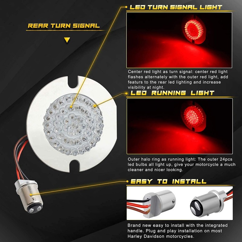 NTHREEAUTO 3 1/4 inch 1157 LED Turn Signals Front Rear