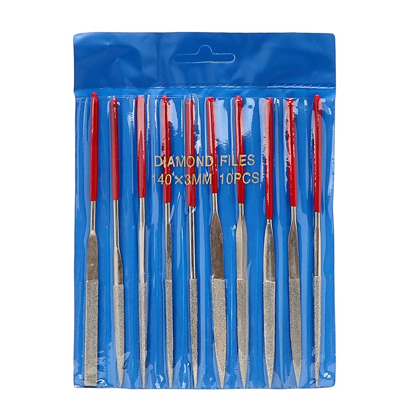 Mesee Mini Diamond Files Set, 10 Pieces Titanium-Coated Diamond Needle