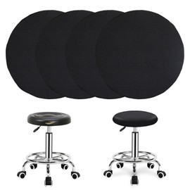 FAELNK Stool Cover Round Set of 4 Stool Cover Diameter 35-45 cm Chair Cover Wrinkle-Free Dustproof Seat Cover Chair Removable Washable for Dining Room Office Bar