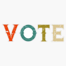 LAD Studio Vintage Vote Face Mask Election Sticker Bumper Sticker Vinyl Decal 5""