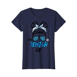 Hanukkah Messy Bun One Jewish Kid Chanukah Girls Kids Youth T-Shirt