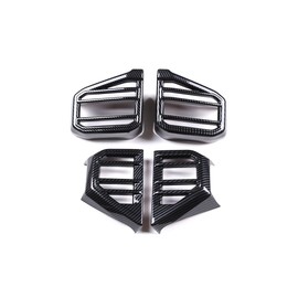 Center Air Condition Outlet Vent Trim Cover Fit for Toyota Tundra 2022 2023, Air Vent Cover AC Outlet Trim kit, Center Console Air Outlet Cover (Carbon Fiber Pattern)