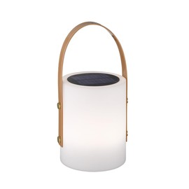 FHL easy! Bari Solar Outdoor Table Lamp, 1x LED 0.5 Watt, 0.2 Watt RGB - 3000 Kelvin - 55 Lumen | White | 3-Level Dimmable with Button + Remote Control | RGB Adjustable in 7 Levels
