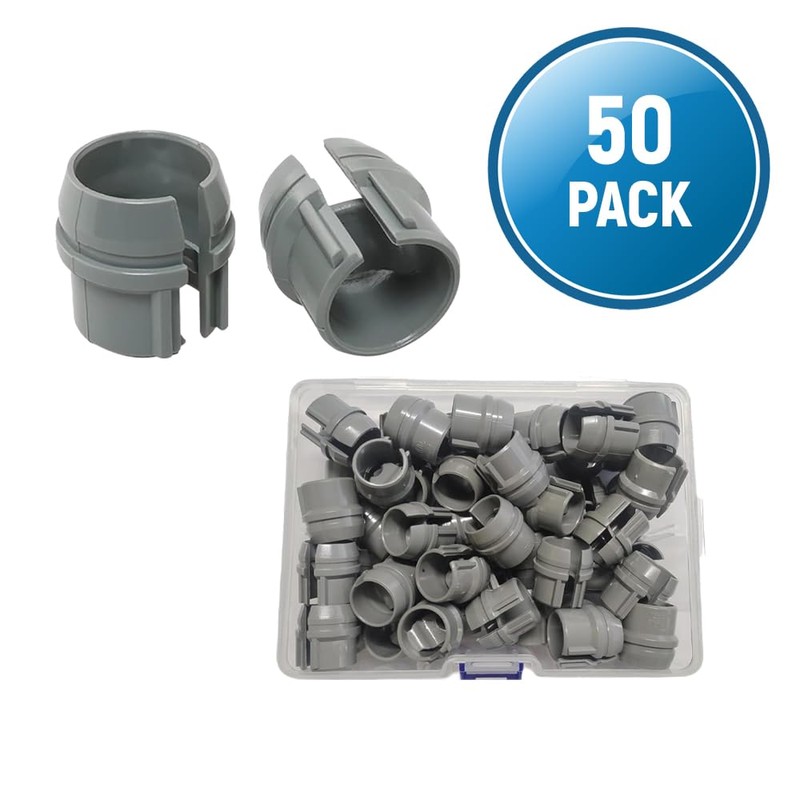 (Pack of 50) Axiomdeals 1/2" Plastic Cable Connectors Non-Metallic Snap