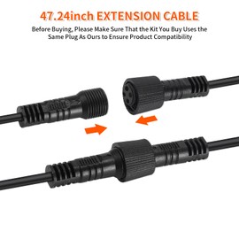 4PCS 47 inch 4-Pin RGB Rock Lights Extension Wire Cable Cord for ZONECONA 6/8/12/14/16Pods LED Rock Lights, Underglow Wheel Well Lights Multicolor 12v Waterproof for Truck Jeep ATV