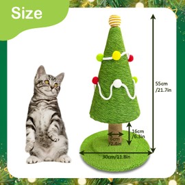 Christmas Tree Cat Scratching Post, Natural Sisal Rope Cat Tower to Satisfy Cats Claw Instincts, Christmas Decor Sisal Rope Cat Toys for Kitty and Adult Cats
