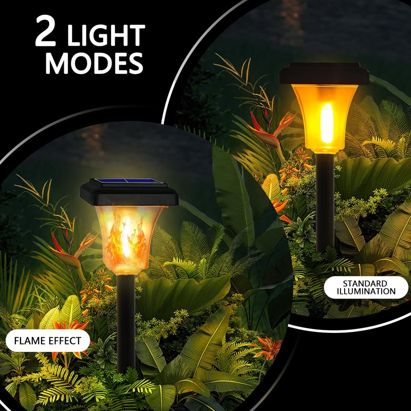 Swingers Solar Lights Outdoor,with Upgraded 2nd-gen Flame tech,LED Solar Torch
