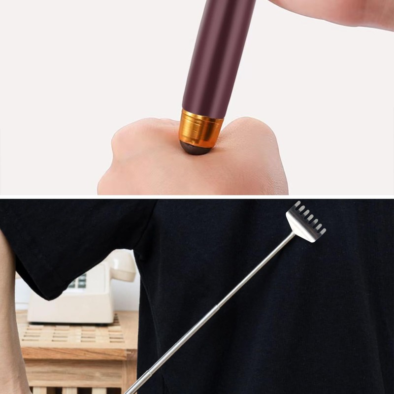1 x Retractable Back Scratcher, 1 x Gua Sha Board,