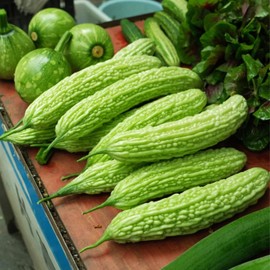 50+ Bitter Melon Seeds 8-12 inches Fast Growing Bitter Gourd Green Skin Bitter Squash Balsam Pear Vegetable Seeds at Home Vegetable Garden