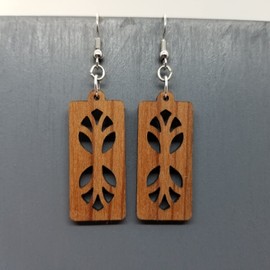 Redwood Earrings - Cutout Branches or Tree Earrings - California Redwood Dangle Earrings - CA Souvenir Keepsake