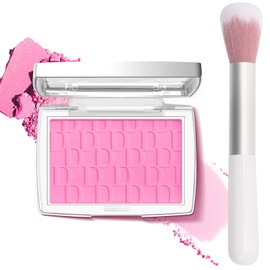 Rubor en polvo para mejillas con brocha, paleta de rubor rosa mate, rubor coreano en polvo, paleta de rubor de maquillaje ligero y sedoso con fórmula 