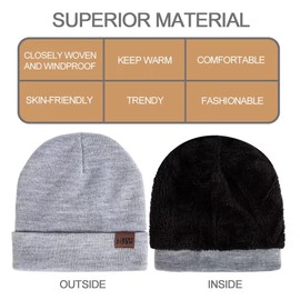 Gorro de invierno de 1 a 3 piezas con bufanda para hombres y mujeres, tela de forro polar, cálido, guantes para visualización táctil, gorro, bufanda, Gloves&beanie&scarf Light Gray White, Talla única