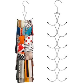 Lakymisy 12 Hanging Scarf Hanger, Multi Hanger, 360 Degree Rotation, Necktie Hanger, Foldable, Hanging Hanger, Belt, Hat, Bag, Small Accessories, Multi-Functional Hanger