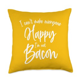 Funny I'm Not Bacon Vintage Pork Gift For Meat Lover Bacon Throw Pillow