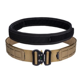 IDOGEAR Tactical Belt Molle 2 Inch Combat Belt with 1.75 Inch Inner Belt Quick Release High Performance Belt Laser Cut