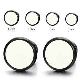 Black White Circle Men's Women's Stud Earrings Fake Ear Plugs Tunnel Gauges Ear Piercing, Enamel, Non-applicable