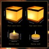 FuHigh 20Pack Paper Floating Water Lanterns,Gold+White Square Memorial Candle Lantern,Table