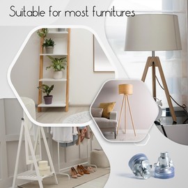 Tycoonest 16pcs M6 X 18MM Furniture Leveling Feet Pads, Adjustable Screw in Feet Leveler with T-Nuts, Chair Table Leg Extender Floor Protector for Kitchen Bathroom Garden Restaurant, Transparent