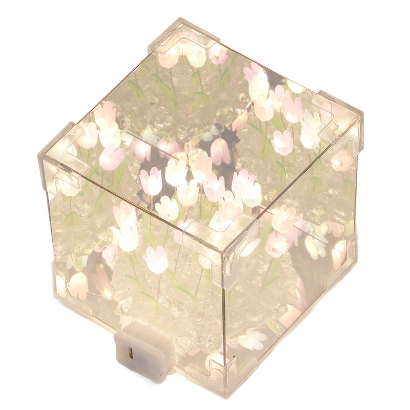 2 in 1 Tulip Cube Mirror Lamp LED Decorative Night