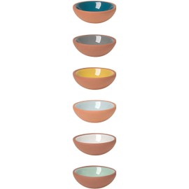 Now Designs Terracotta Pinch Bowl Set, Soy Sauce Dish, Set of 6, 1 oz, Multicolor
