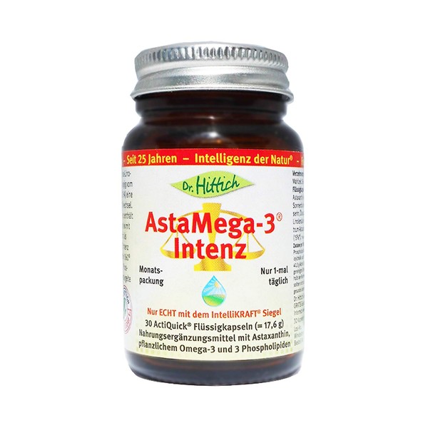 Asta Mega 3 ® Intenz 30 Astaxanthin Capsules with Omega 3 Perilla Seeds Naturally Derived from Dr. Hittich